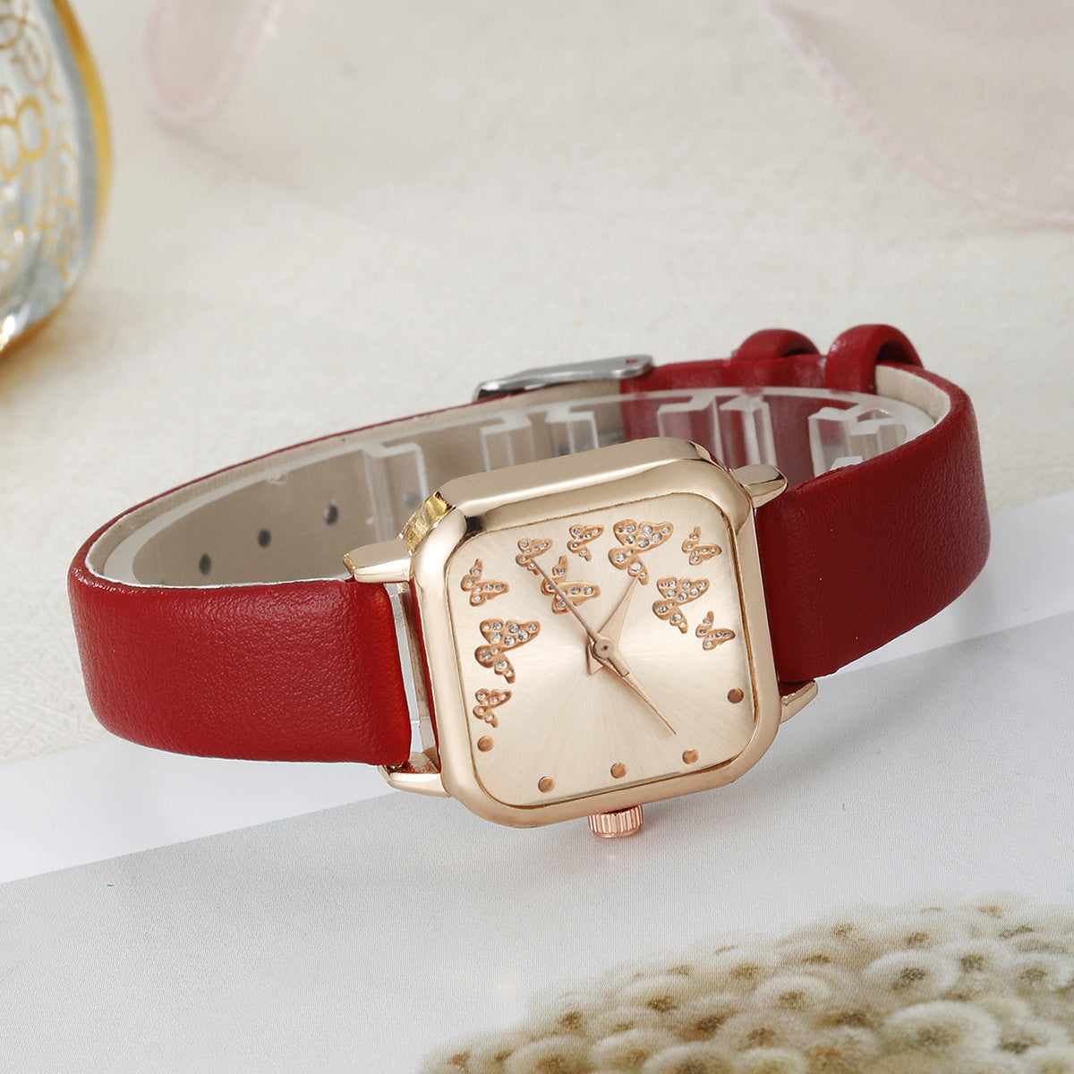 Butterfly Square Dial Fashion Peacock Set