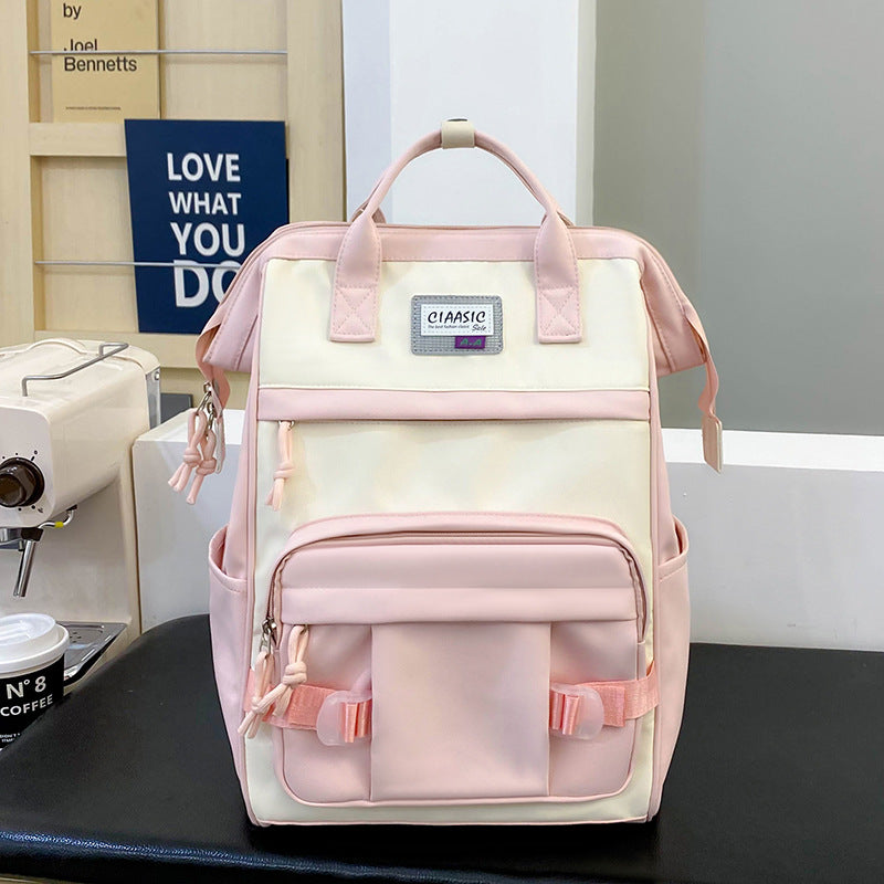 Student school bag, large capacity nylon backpack