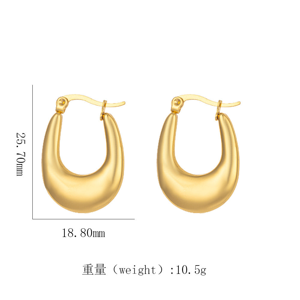 18K Gold Titanium Steel Geometric Earrings