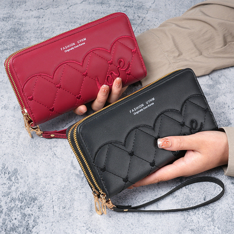 Embroidery thread wallet women's fashion