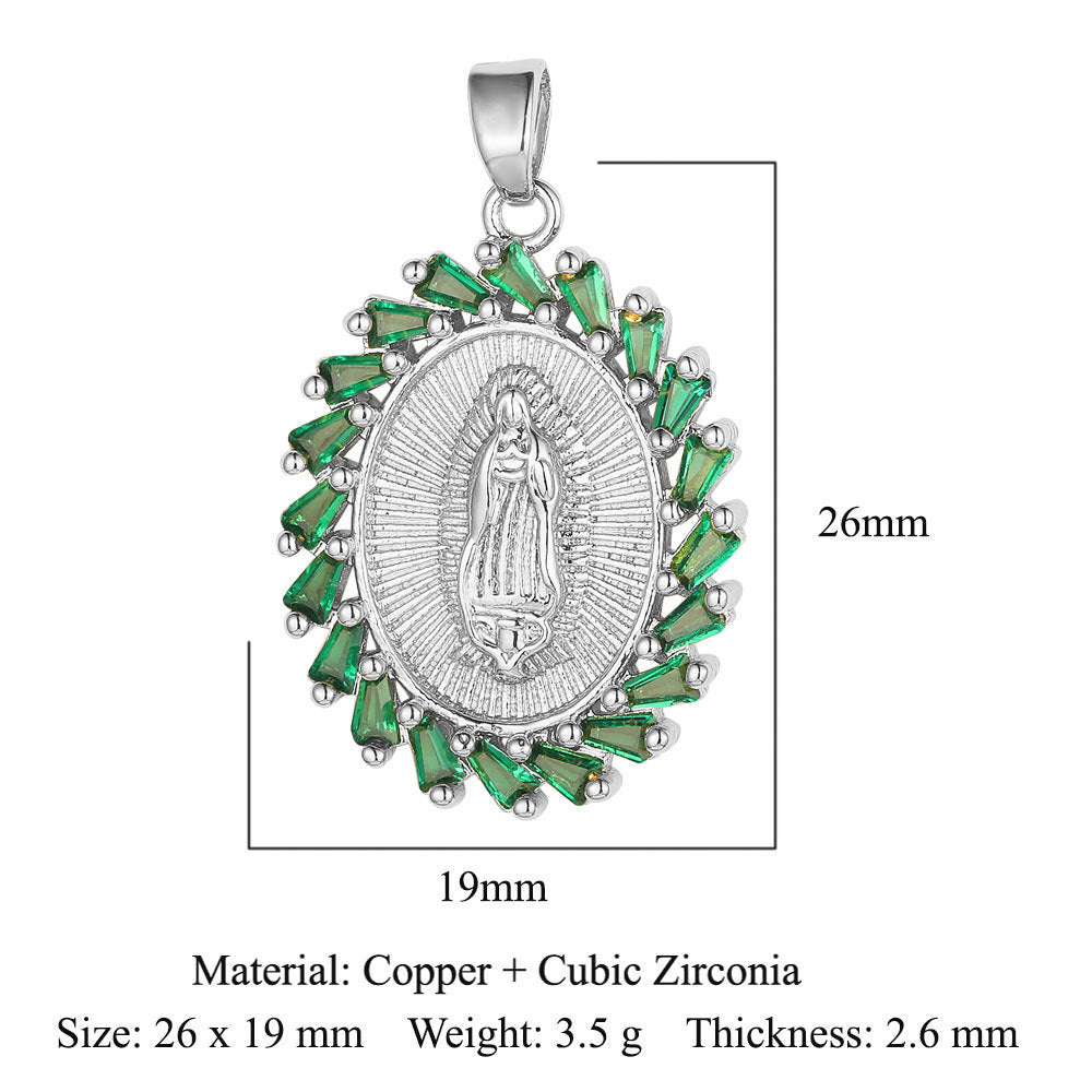 Copper zircon Virgin Mary pendant pendant