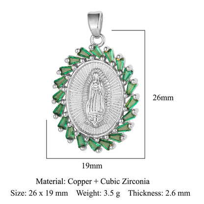 Copper zircon Virgin Mary pendant pendant