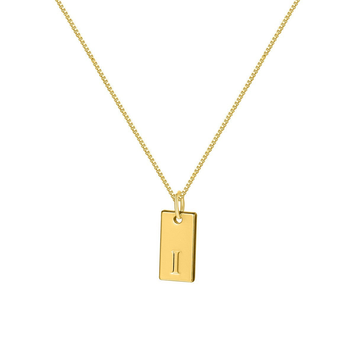 Box Chain Initial Necklace