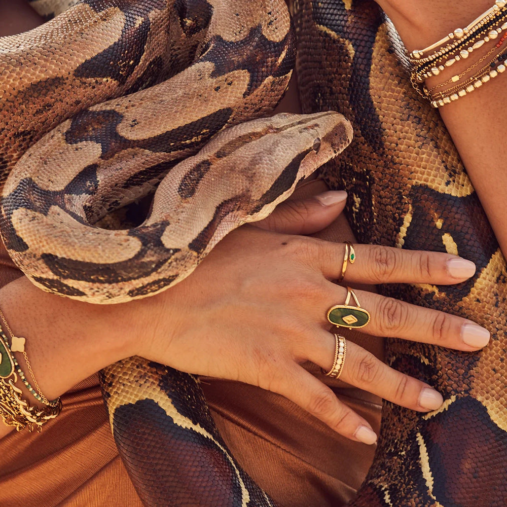 African Jade Open Ring