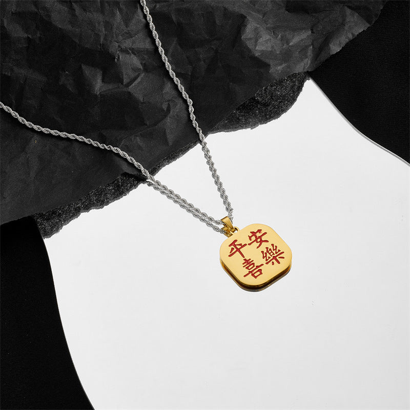 Women's Trendy Peace Pendant Clavicle Necklace