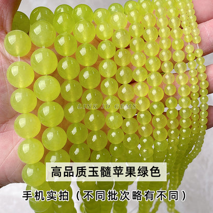 Apple green chalcedony loose beads