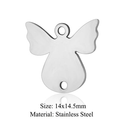 5 pcs/pack Angel Cupid titanium steel pendant