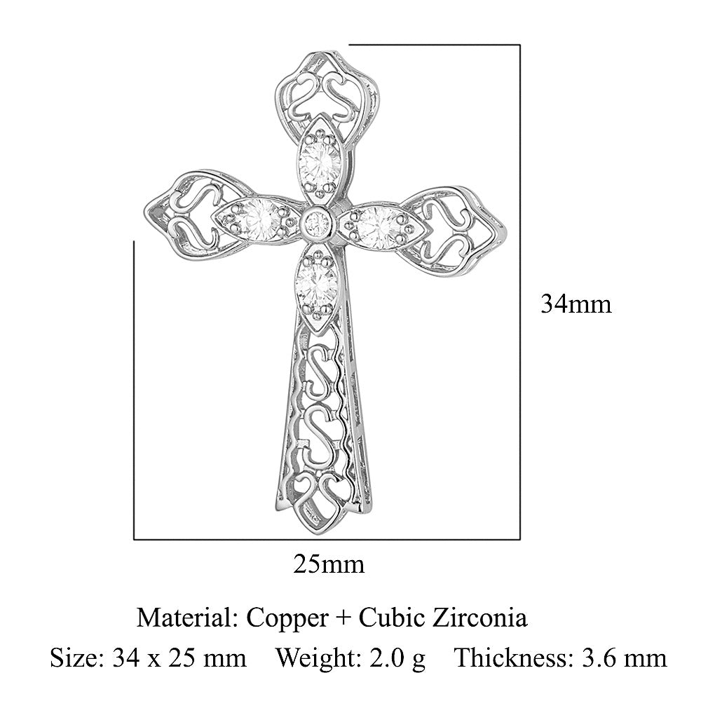 Copper zircon pendant peach heart owl DIY