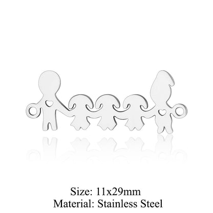 5 pcs/titanium steel jewelry pendant family baby feet