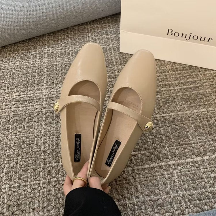 Comfortable square head shallow mouth flats