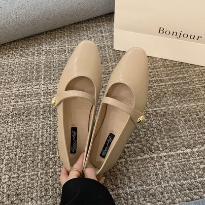 Comfortable square head shallow mouth flats