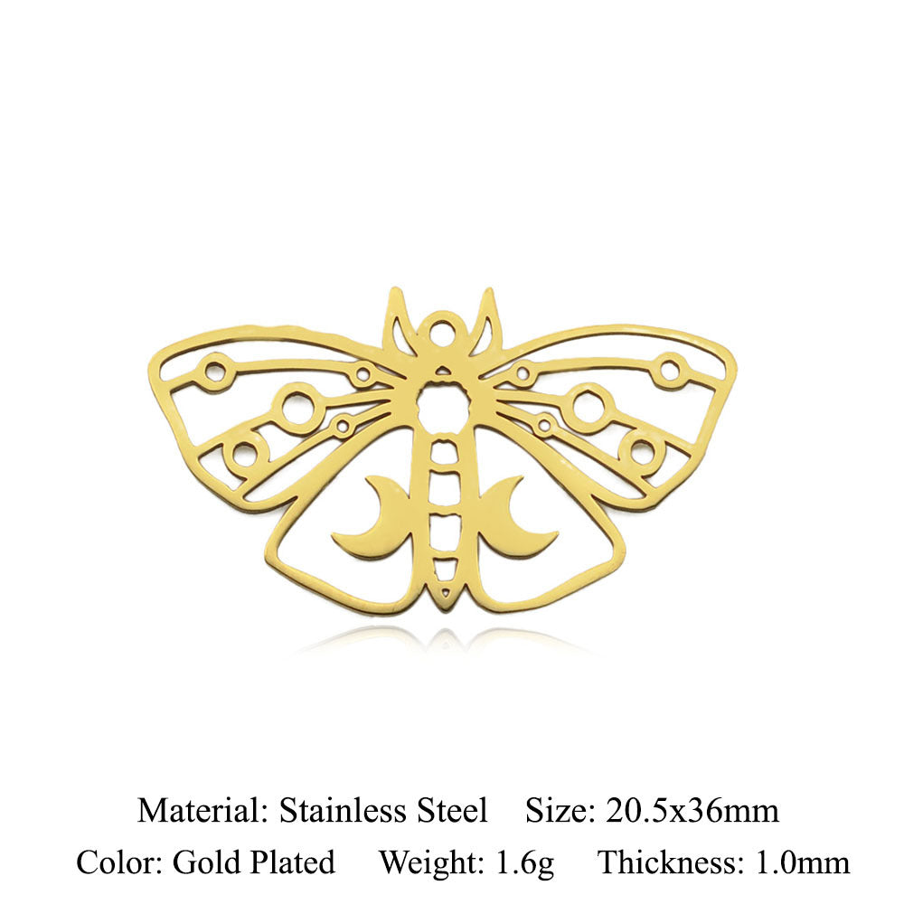 5 pcs/pack Hummingbird Moth Titanium Steel Pendant