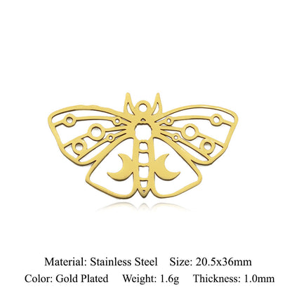 5 pcs/pack Hummingbird Moth Titanium Steel Pendant