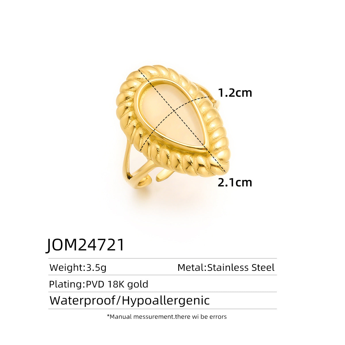 18K Gold Titanium Steel Open-Ring Necklace — Women's Minimal Irregular Style