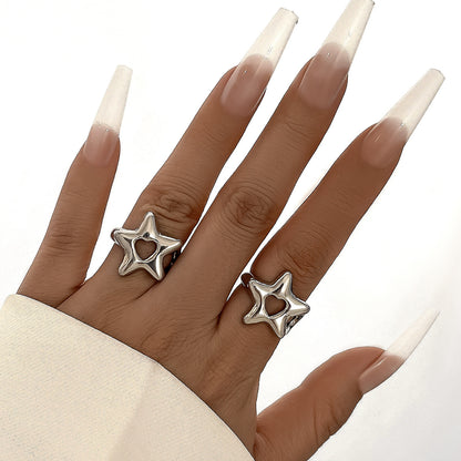 Heart Open Alloy Ring Set
