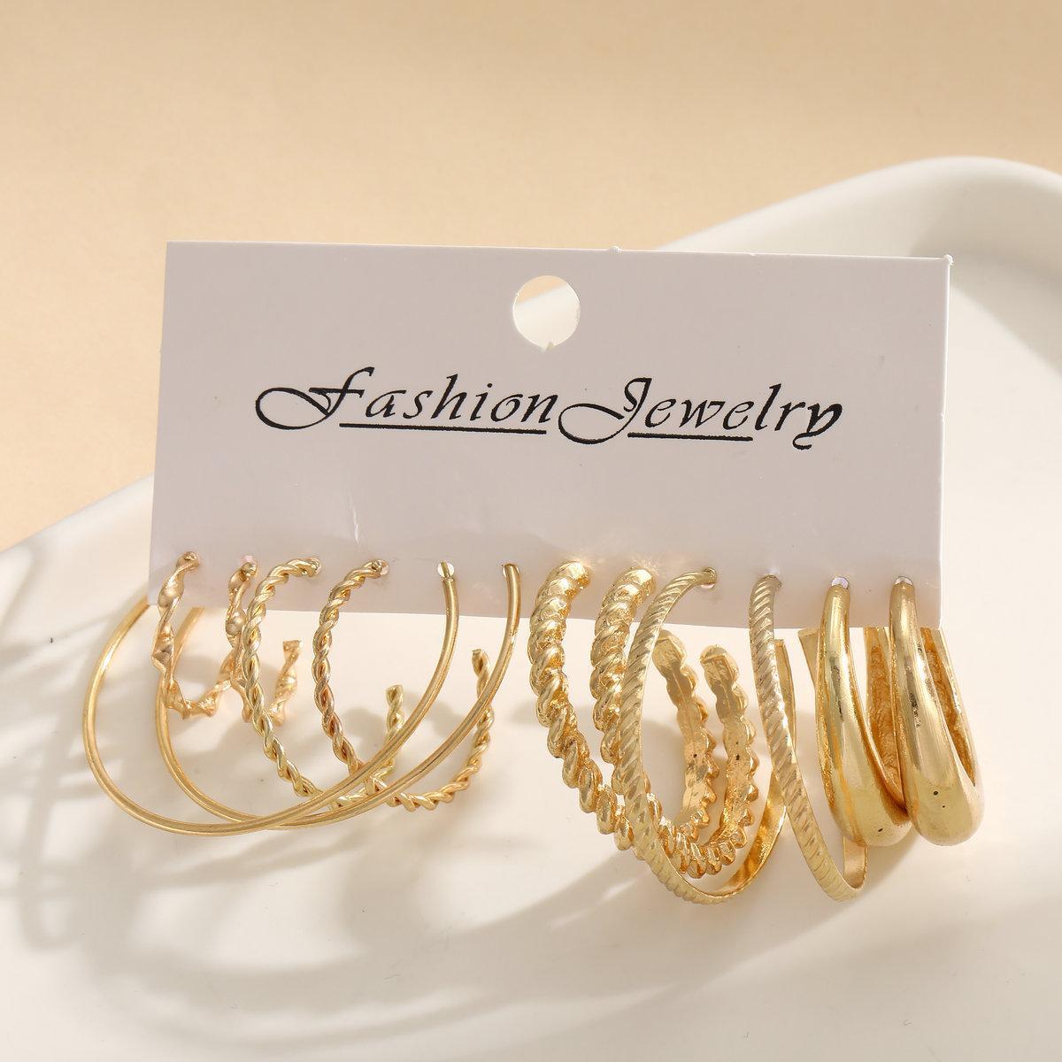 Hepburn Style Square Earring Set (6 Pairs)