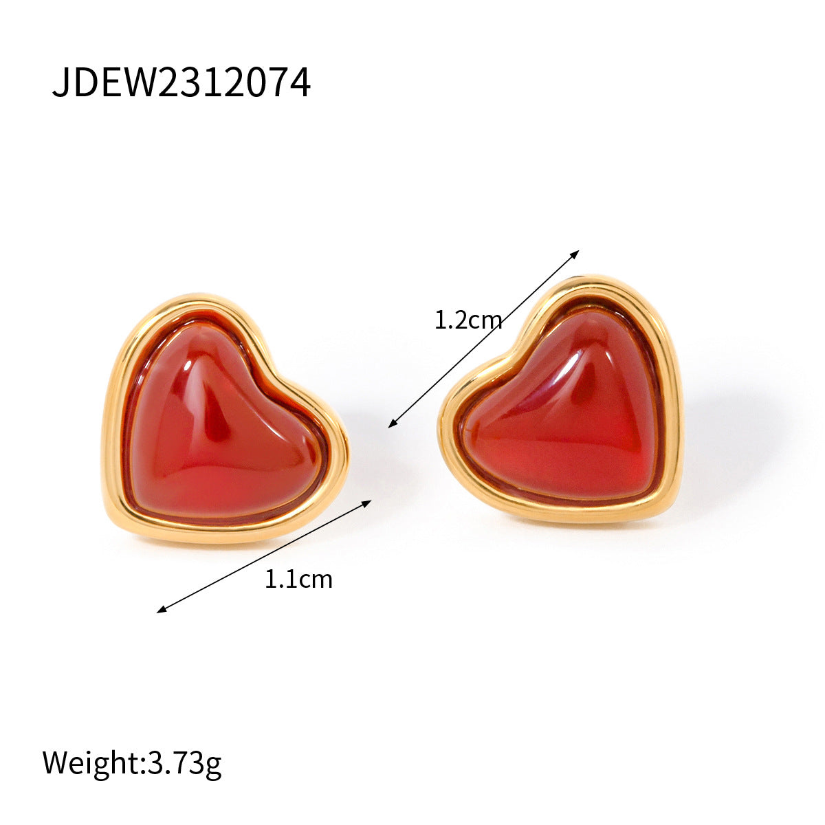 Pendientes de corazón rojo 