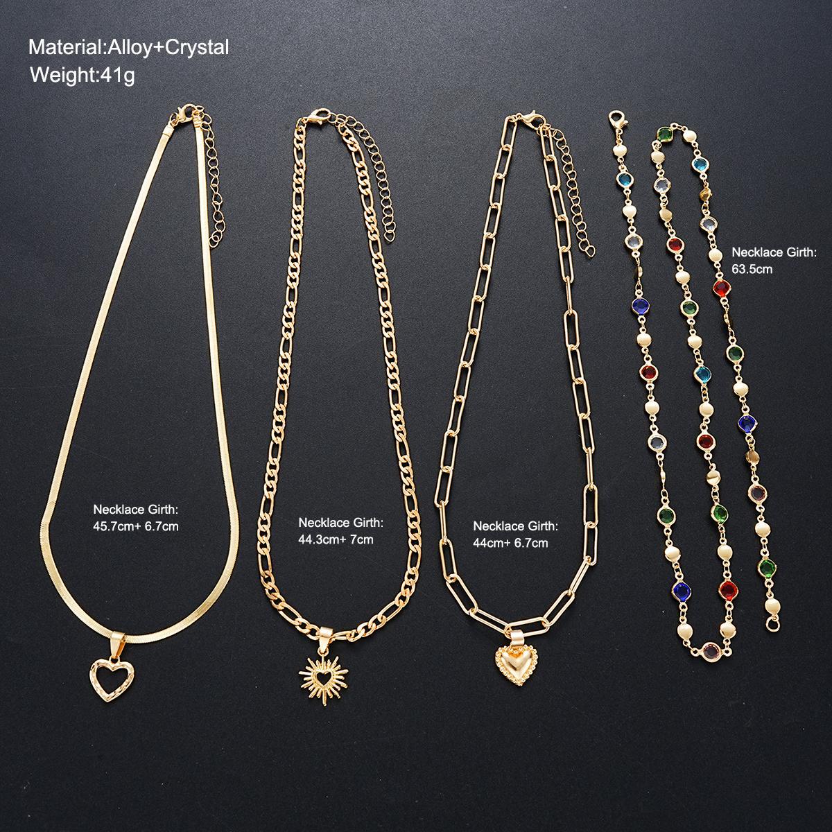 Peach Heart Snake Chain Necklace