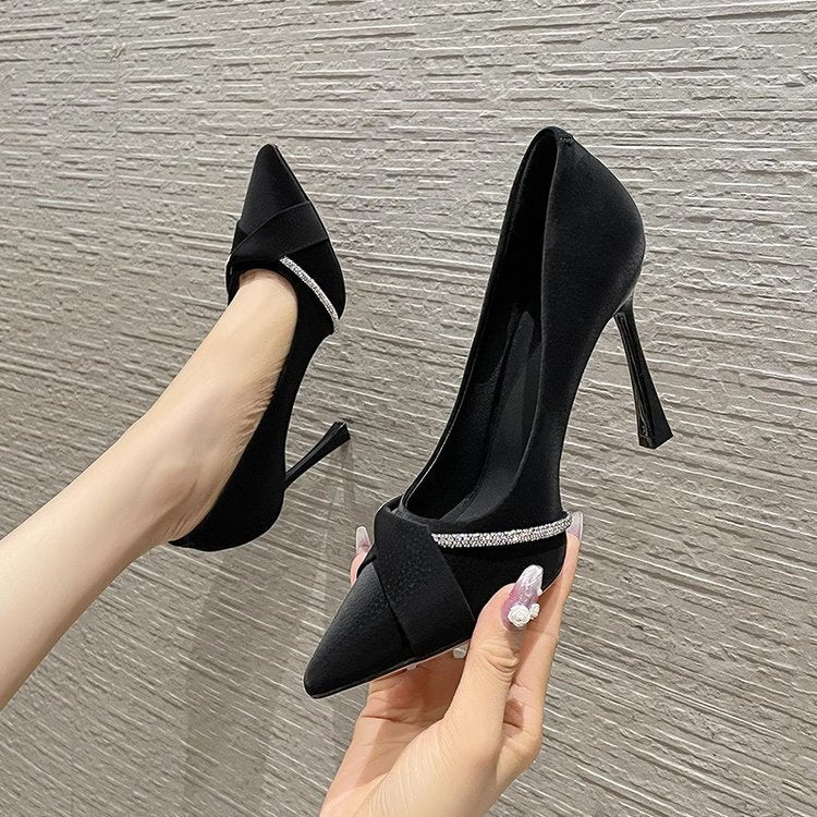Pointed water brick stiletto high heels