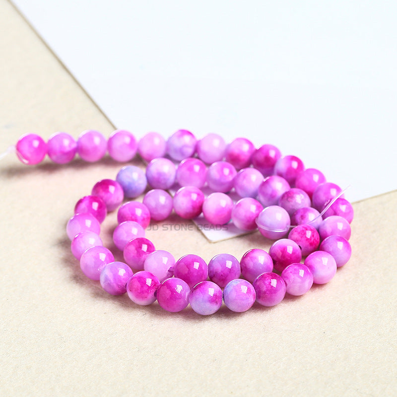 Colored Persian jade loose beads chalcedony round beads