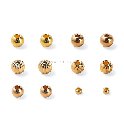 4mm18K gold-wrapped small copper beads pumpkin beads
