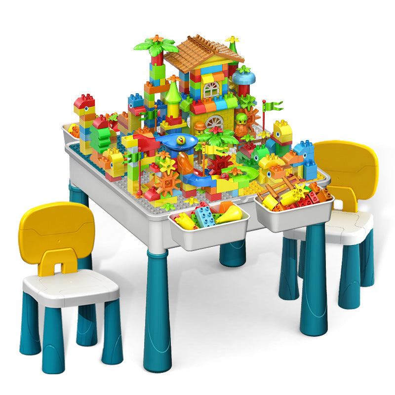 Educational Large Bricks Multifunctional Learning Table, Compatible with Kindergarten Kids Toy