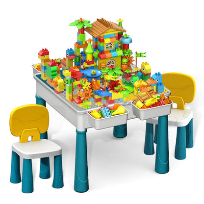 Educational Large Bricks Multifunctional Learning Table, Compatible with Kindergarten Kids Toy