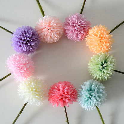 Flor artificial de una sola cabeza, diente de león, bola pequeña, flor falsa de crisantemo 