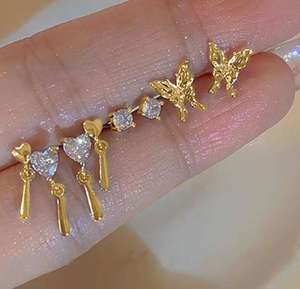 Liquid Butterfly Stud Earring Set