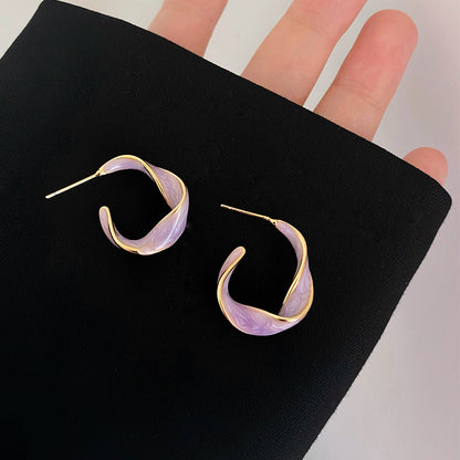 Drop glaze twisted earrings
