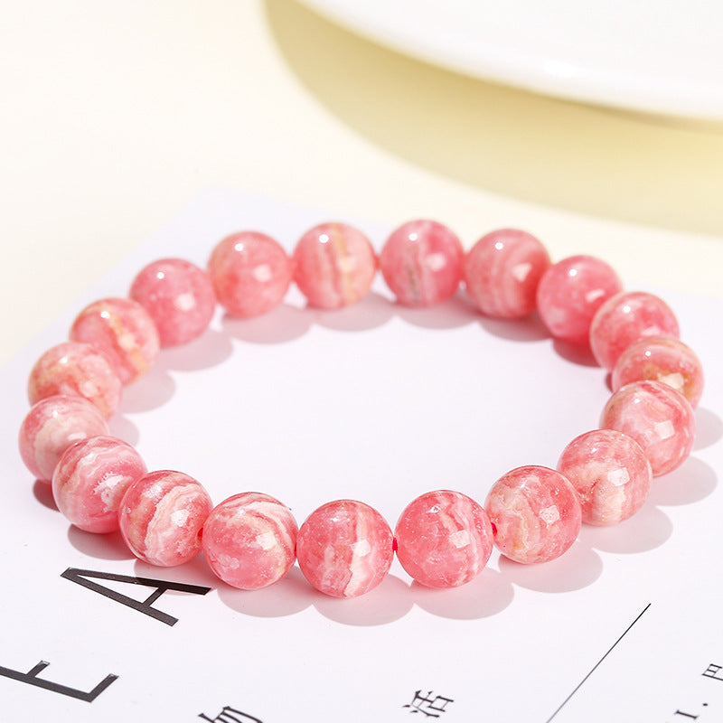 Pulsera de piedra roja simple de un solo círculo 