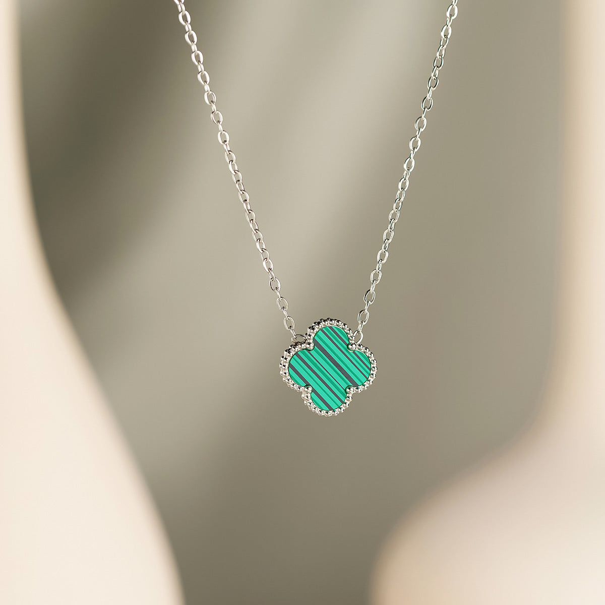 Women's Double-Sided Four-Leaf Clover Bracelet & Five-Flower Necklace