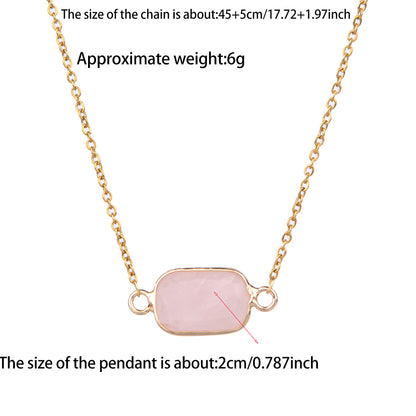 Colar oval com pingente em aço inoxidável banhado a ouro 