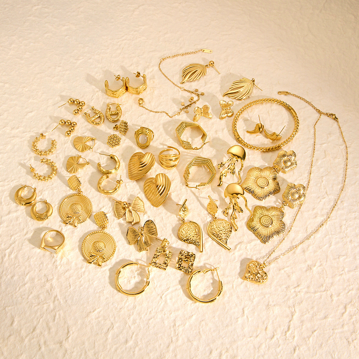 18K Gold Titanium Steel Hollow Geometric Statement Earrings