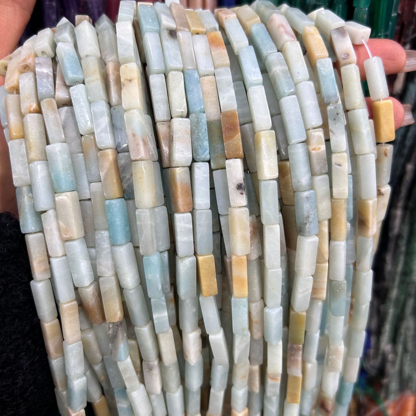 4*13mm long crystal agate cube special shaped beads