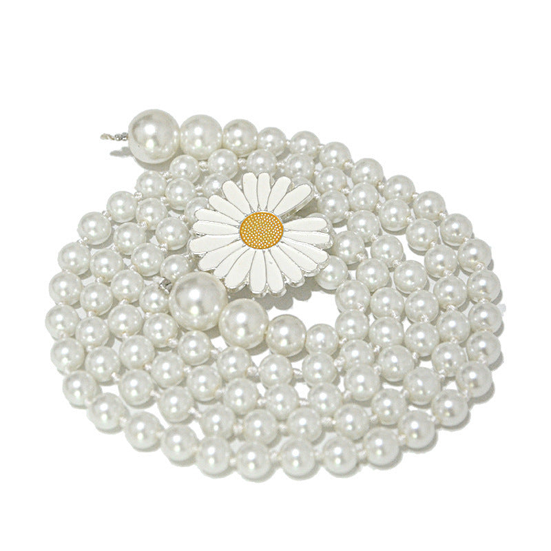 Pearl thin belt female sweet