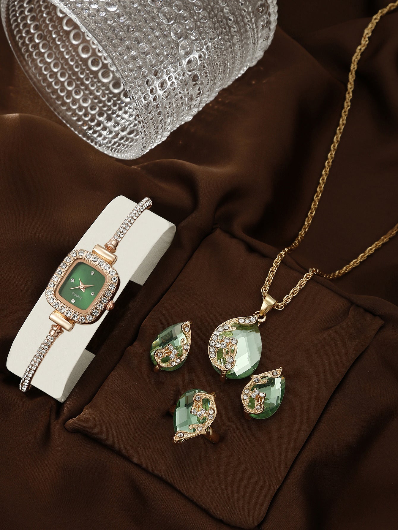Square watch European jewelry set