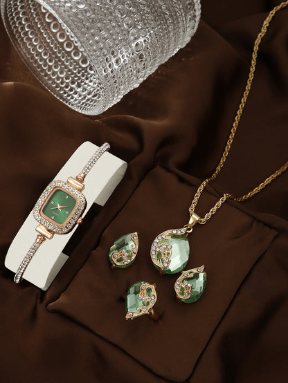 Square watch European jewelry set
