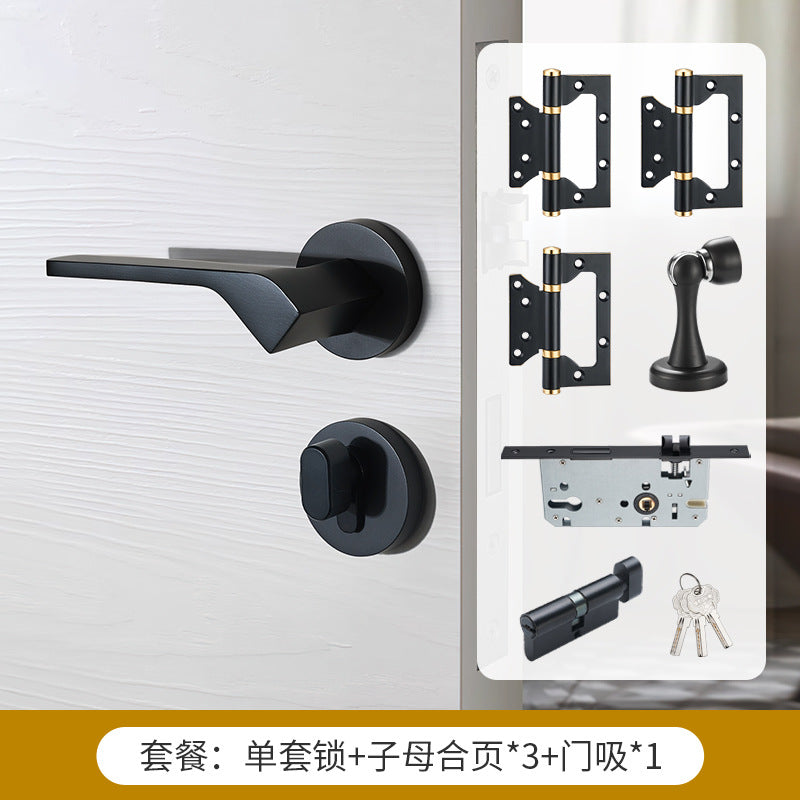 Brass gold interior door lock handle