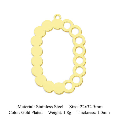 5 pcs/pack geometric square titanium steel pendant ginkgo biloba DIY