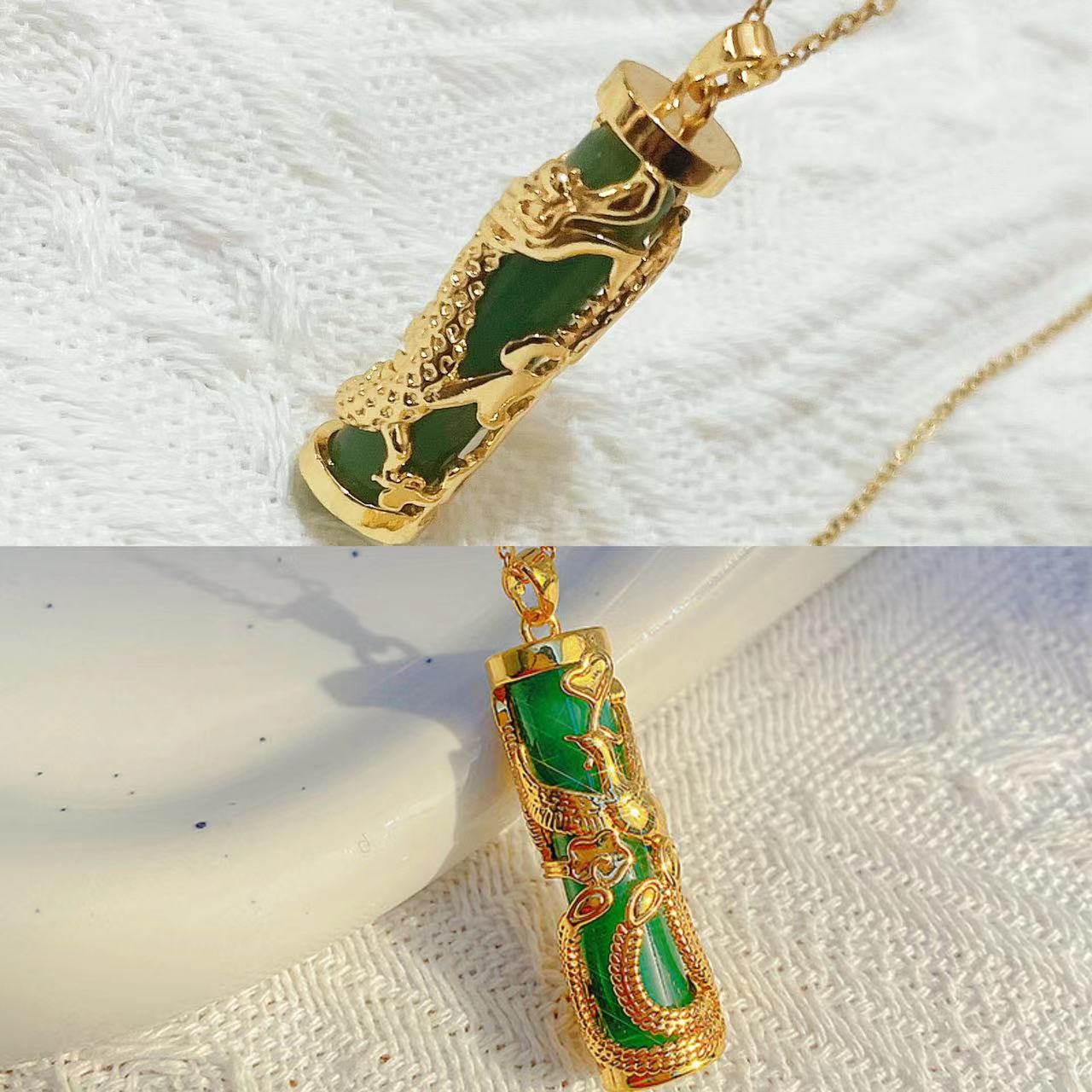 Vintage Guochao Phoenix Pillar Necklace