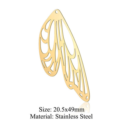 5 pcs/bag wings butterfly titanium steel pendant moth DIY