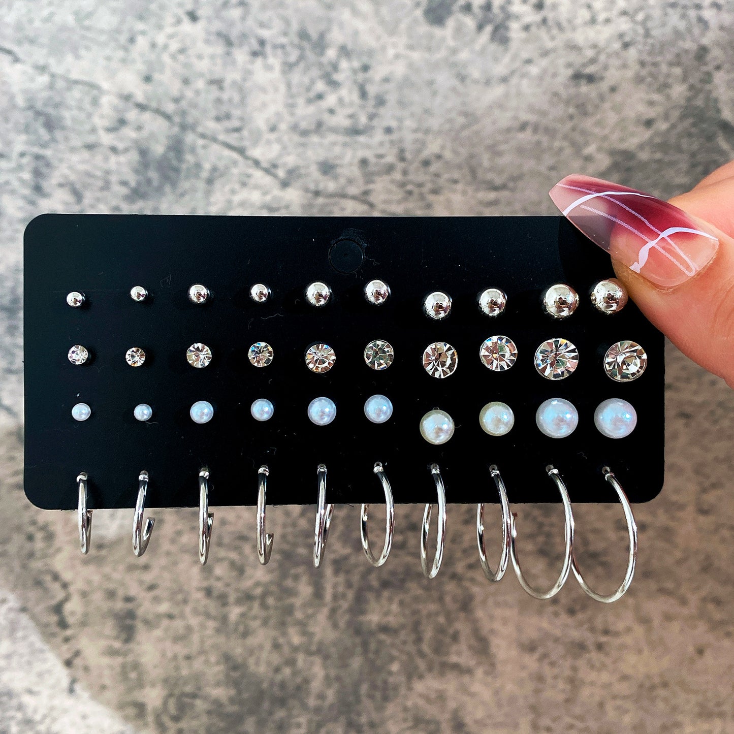 Metal Circle & Butterfly Earring Set