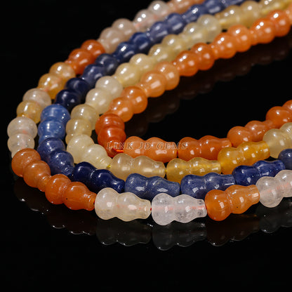 Golden silk jade loose bead gourd vase shaped special-shaped