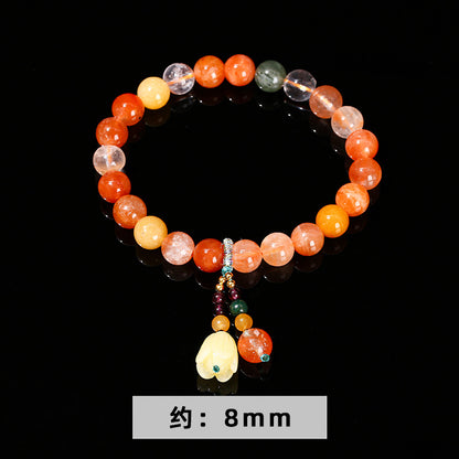 Pulsera de cuentas de cristal Fulushou natural 5A 