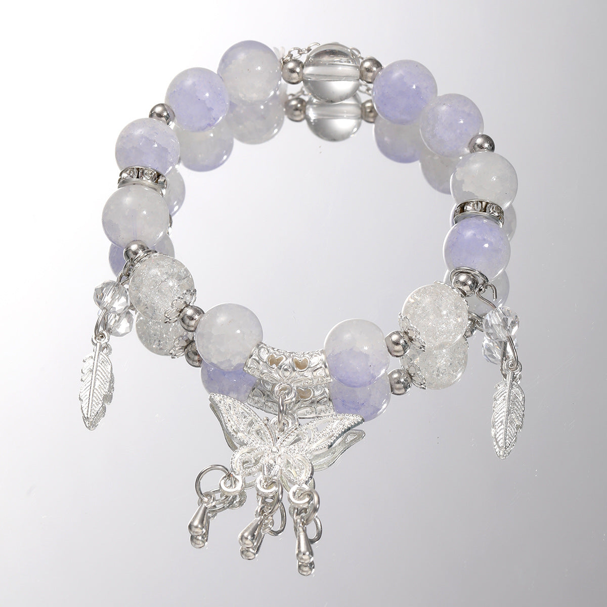 Glazed Butterfly Beaded Bracelet