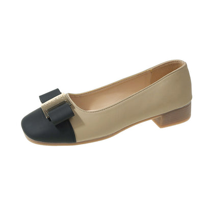 Color matching French medium heel high heels