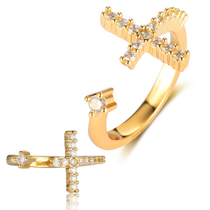 Cross eye zircon ring