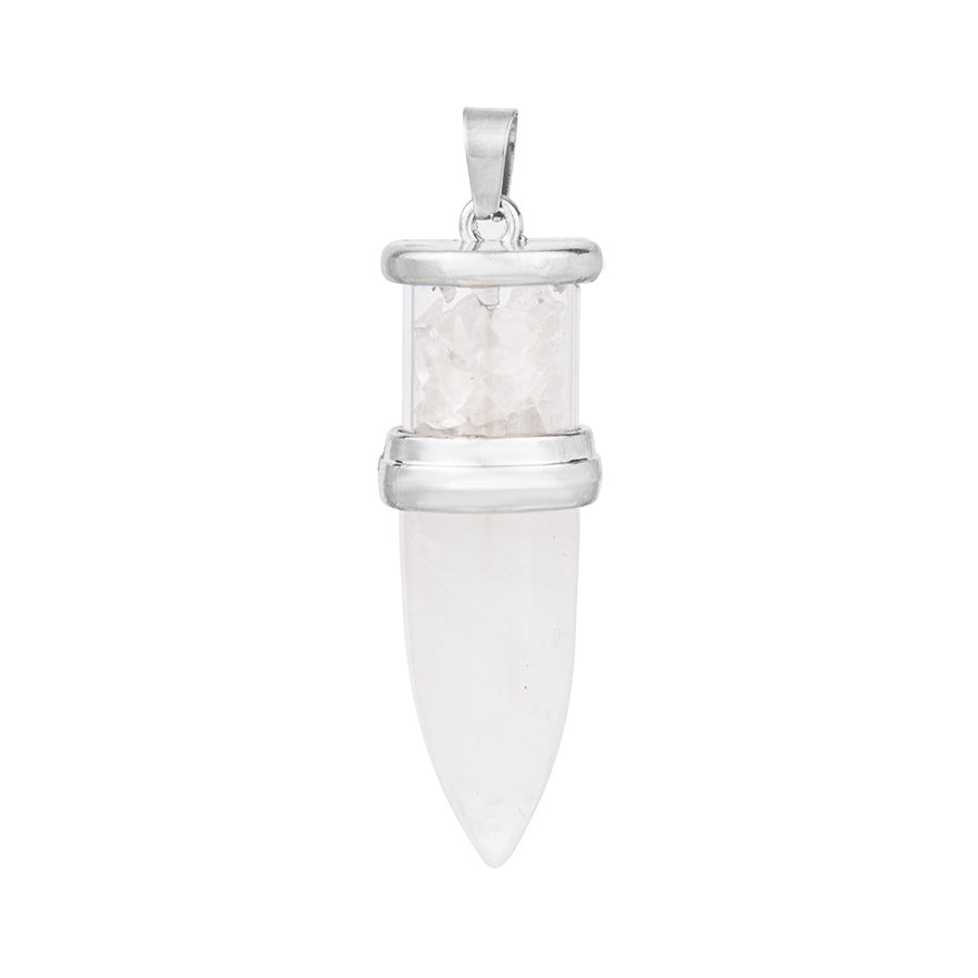 Pendente de pêndulo de coluna hexagonal de cascalho de ponta única 