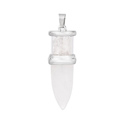 Pendente de pêndulo de coluna hexagonal de cascalho de ponta única 
